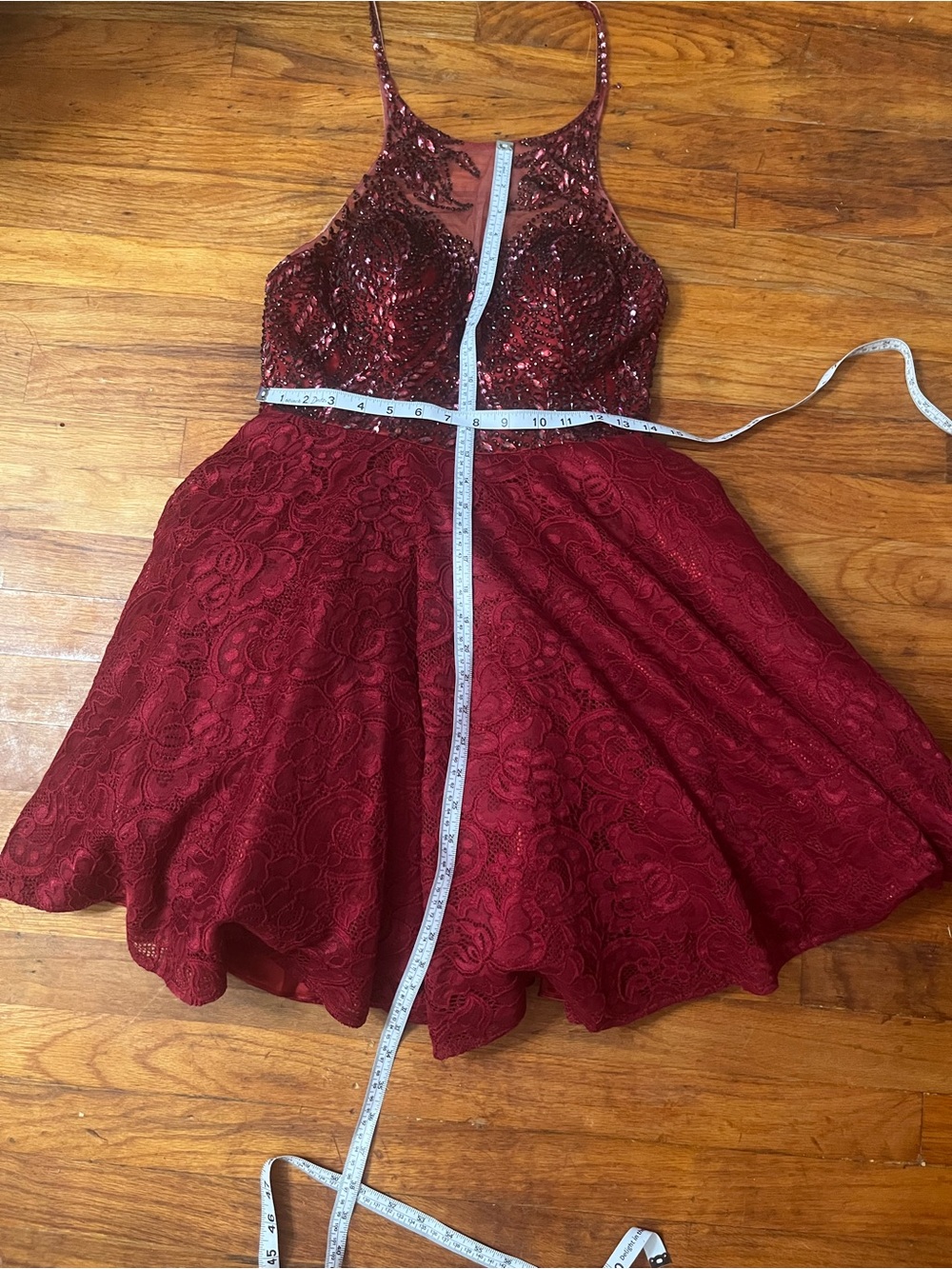 JVN Burgundy Satin Gown
